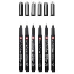 Sakura pigma micron black edition zestaw 6 cienkopisów w etui - sklep