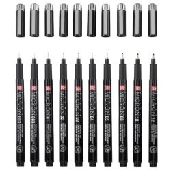 Sakura pigma micron black edition set of 10 fineliners in case - store