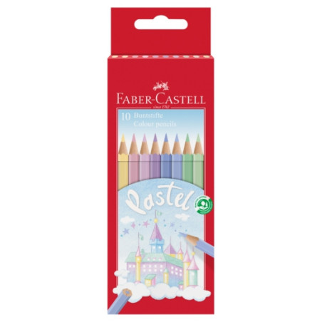 Faber-Castell zestaw 10 pastelowych kredek ołówkowych - sklep plastycz