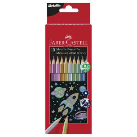Faber-Castell set of 10 metallic pencil crayons - plastyc store