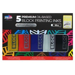 Zieler Block Printing zestaw 5 olejnych farb graficznych do linorytu 5