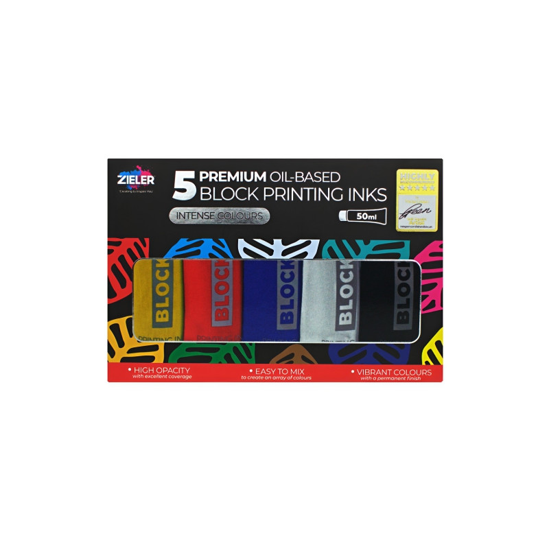 Zieler Block Printing set of 5 oil painting graphic inks for linocut 5