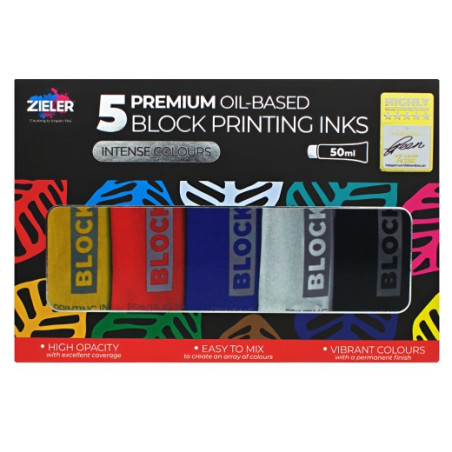 Zieler Block Printing set of 5 oil painting graphic inks for linocut 5