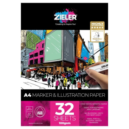 Zieler marker & illustration a4 blok do markerów 100g 32ark - sklep pl