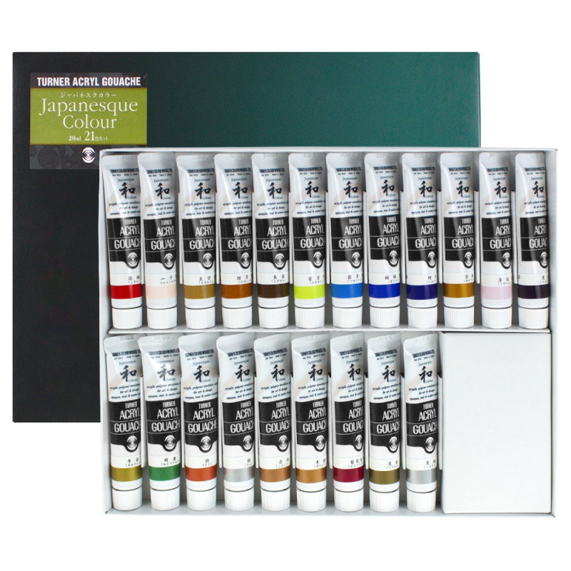 Turner acrylic gouache japanesque set of 21 gouaches 20ml
