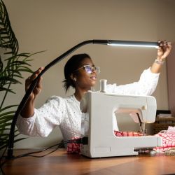 Daylight electra black satin led table lamp - Szaldlaplastykow.pl