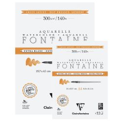 Clairefontaine fontaine extra white hot pressed watercolor block 12ark