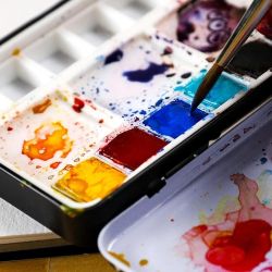 QoR mini set urban sketch zestaw 6 akwareli w półkostkach