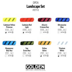 Golden open landscape zestaw 8 wolnoschnących farb akrylowych