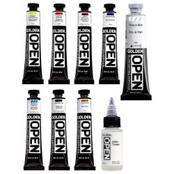 Golden open landscape set of 8 free-drying acrylic paints