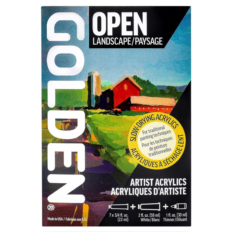 Golden open landscape zestaw 8 wolnoschnących farb akrylowych