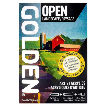 Golden open landscape zestaw 8 wolnoschnących farb akrylowych