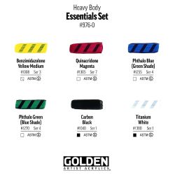 Golden Heavy Body Essentials zestaw 6 farb akrylowych 59 ml