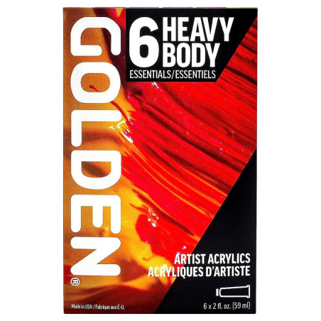 Golden Heavy Body Essentials set of 6 acrylic paints 59 ml