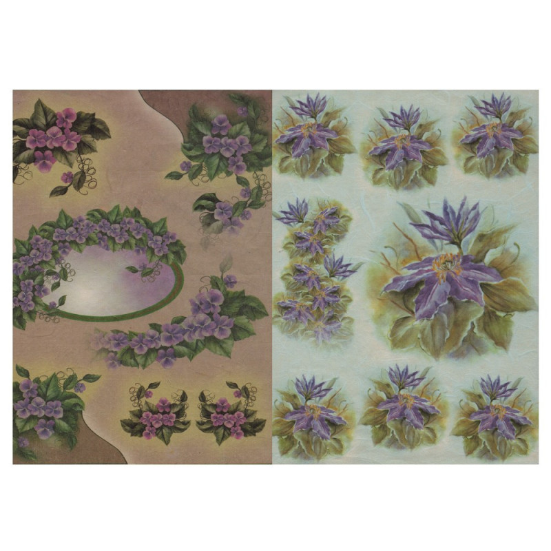 Rice paper for decoupage pansies 45x31 Arte 2CR102