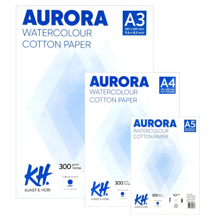 Aurora watercolour cold pressed blok średnioziarnisty 100% bawełna 300