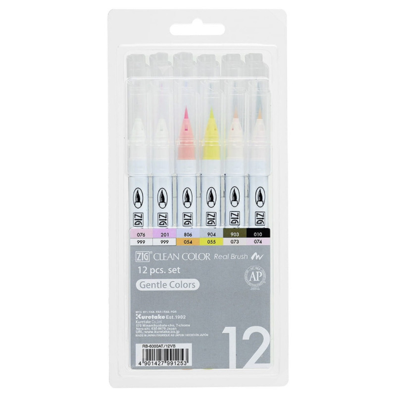Kuretake Zig clean color gentle colors set of 12 pens in gentle colors
