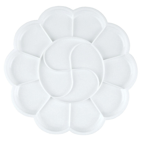 Plastic palette round flower 19.5 cm