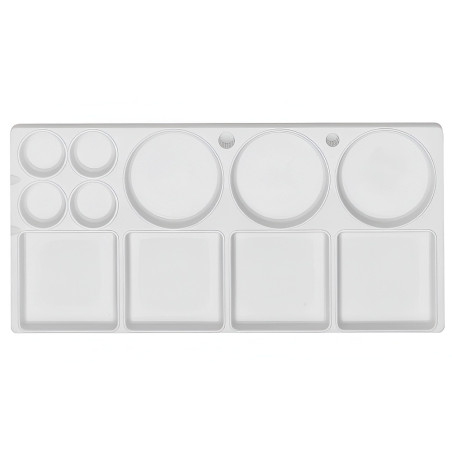 Plastic rectangular palette 15 x 32 cm 11 chambers