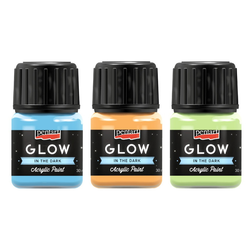 Pentart farby świecące w ciemności 30ml - Sklep plastyczny - szał dla