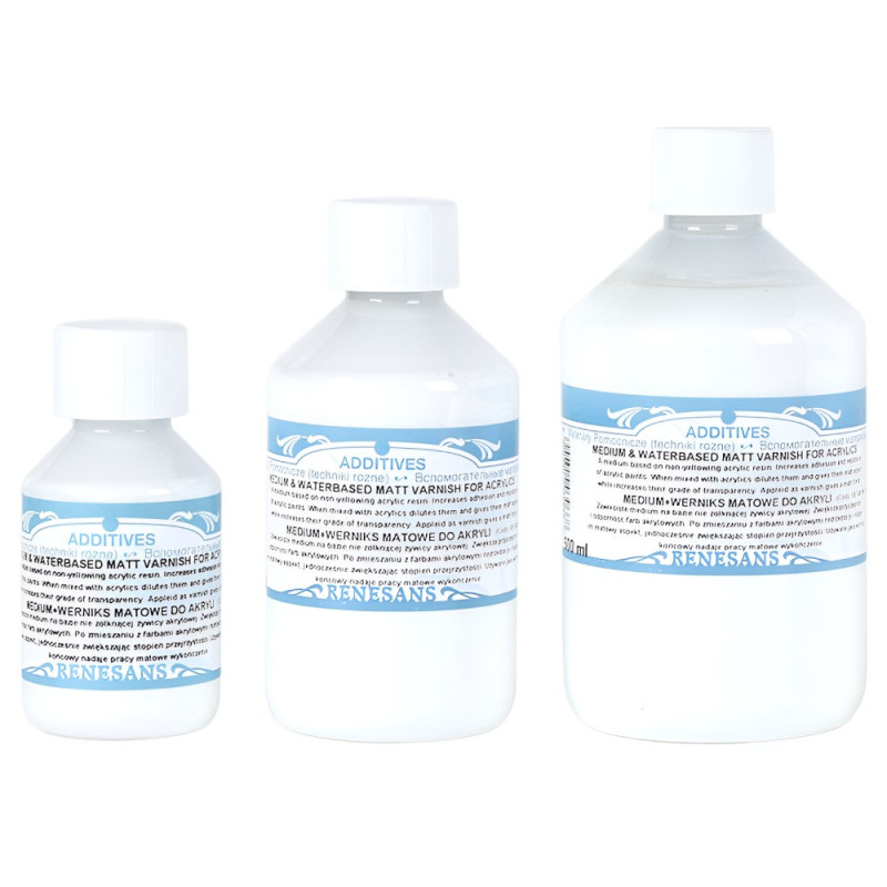 Renesans medium and matte varnish to acrylic