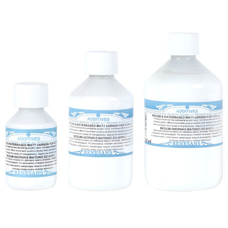 Renesans medium and matte varnish to acrylic