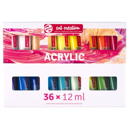 Talens art creation zestaw 36 farb akrylowych 12ml szaldlaplastykow.pl