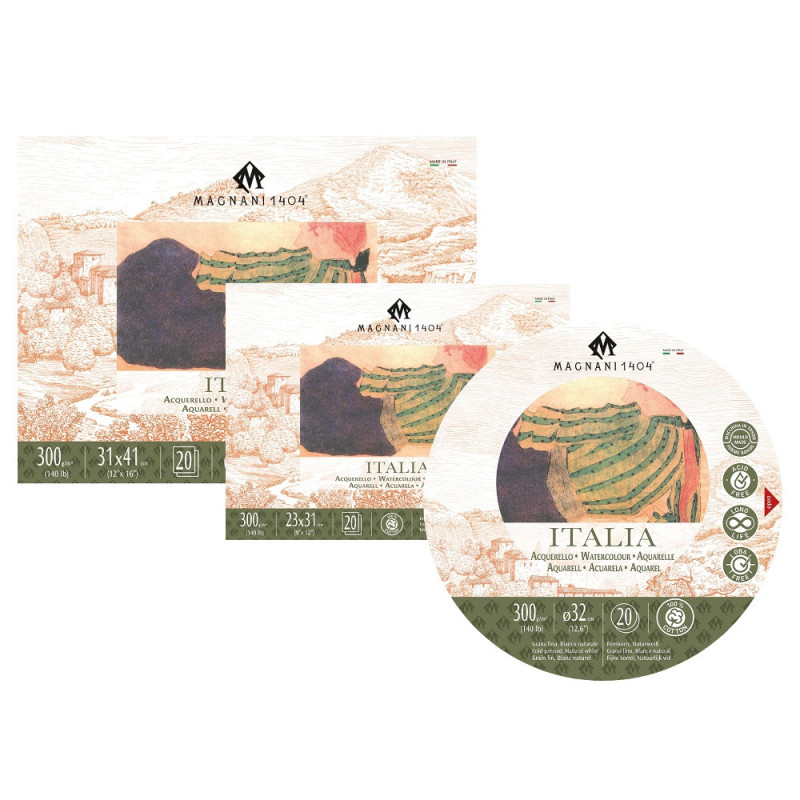 Magnani 1404 italia watercolor block 20 sheets cold press