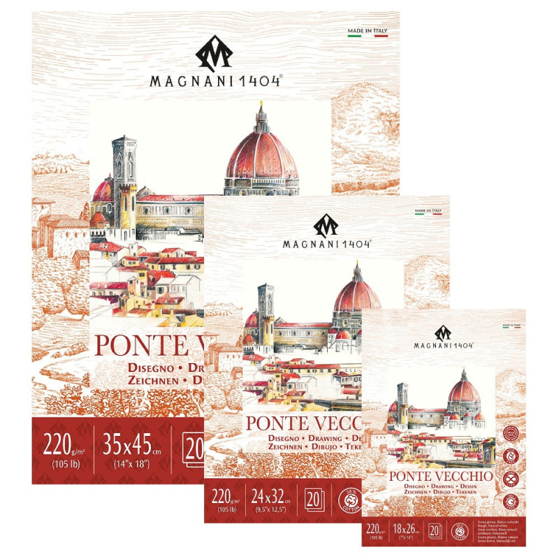 Magnani 1404 ponte vecchio mixed media block 20 sheets 220g rough