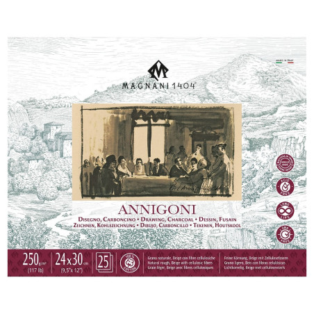 Magnani 1404 annigoni drawing block 24x30cm 25 sheets 250g