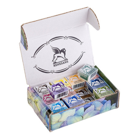 Renesans eco box set of 24 watercolors in halves cardboard box