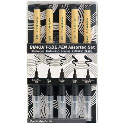 Kuretake Bimoji Fude Pen Assorted set of 5 pens