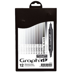 Set of 12 markers Graphit Neutral grey - sklep plastyczny - szał dla p