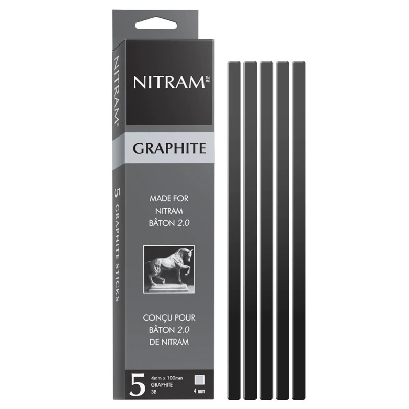 Nitram graphite 3b 5 cartridges 4mm for baton 2.0 holder