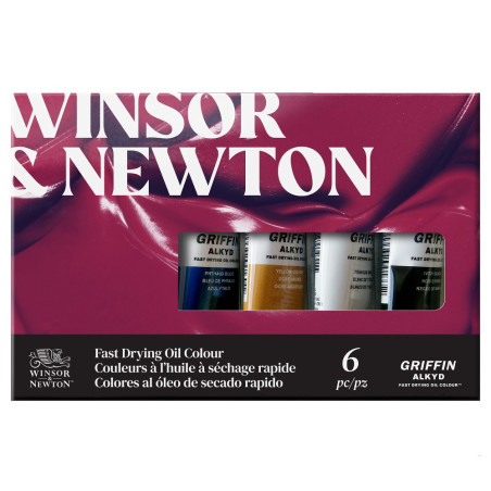 Winsor&Newton griffin zestaw 6 farb olejnych alkidowych 37ml