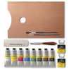 Winsor&Newton galeria zestaw 8 farb akrylowych 60ml z drewnianą kaset