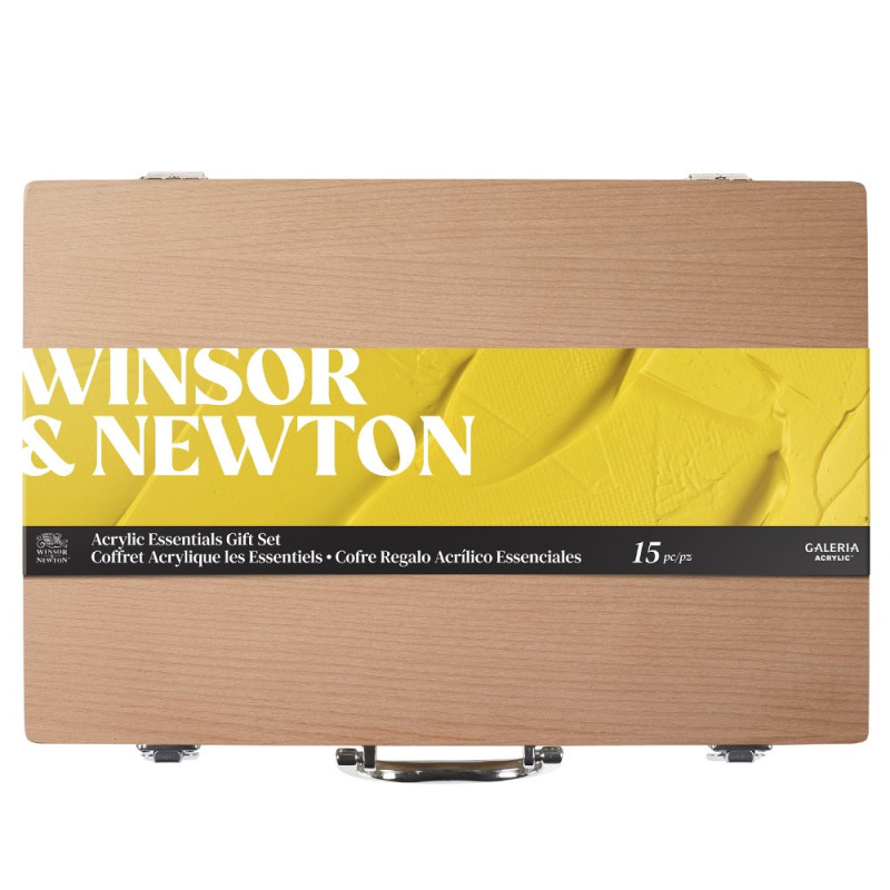 Winsor&amp;Newton gallery set of 8 acrylic paints 60ml with wooden cartridge