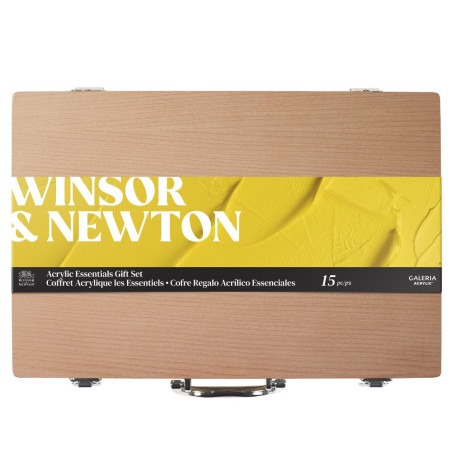 Winsor&amp;Newton gallery set of 8 acrylic paints 60ml with wooden cartridge