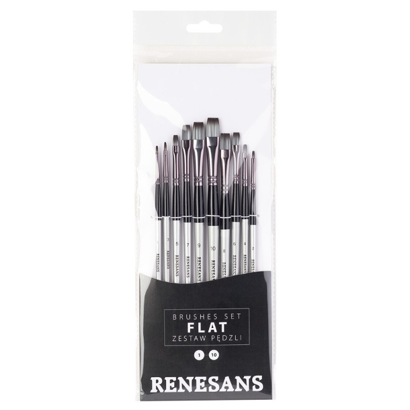 Renesans flat set of 10 flat brushes