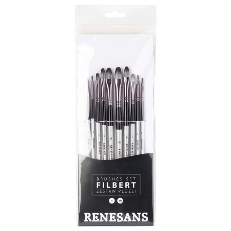 Renesans filbert set of 10 brushes cat's tongue - szaldlaplastykow.pl