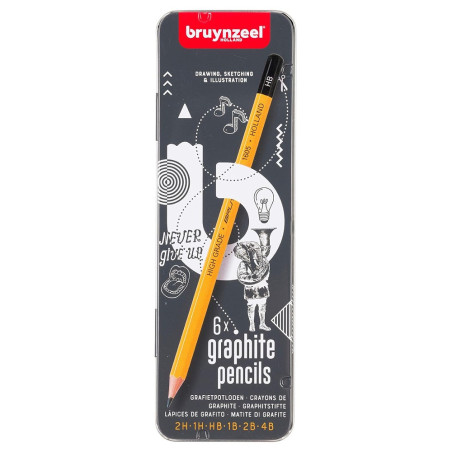 Bruynzeel zestaw ołówków 6sztuk metalowe etui