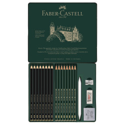 Faber Castel pitt graphite matt &amp; castell 9000 pencil set with accessories