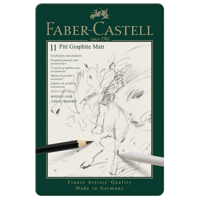 Faber-Castell set of 8 pitt graphite matt pencils + accessories