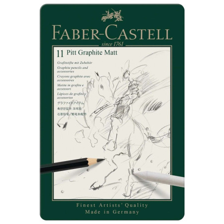 Faber-Castell zestaw 8 ołówków pitt graphite matt + akcesoria
