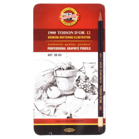 Koh-i-noor toison d'or zestaw 12 profesjonalnych ołówków 8B-8H