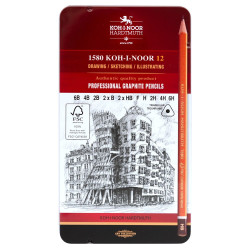 Koh-i-noor set of 12 graphite pencils 6B-6H series 1580