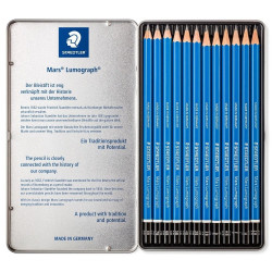 Staedtler mars lumograph set of 12 pencils 8B-2H