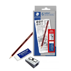 Staedtler tradition drawing set 6 pencils and accessories