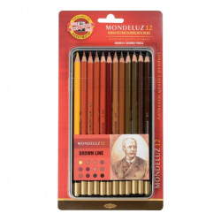 Koh-i-noor mondeluz zestaw 12 akwarelowych kredek brązy met.opak - skl
