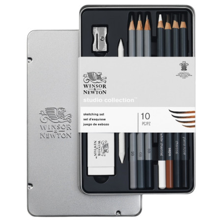 Winsor&amp;Newton studio collection sketching set of 10 pieces